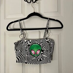 Current Mood Zebra Stripe Crop Top